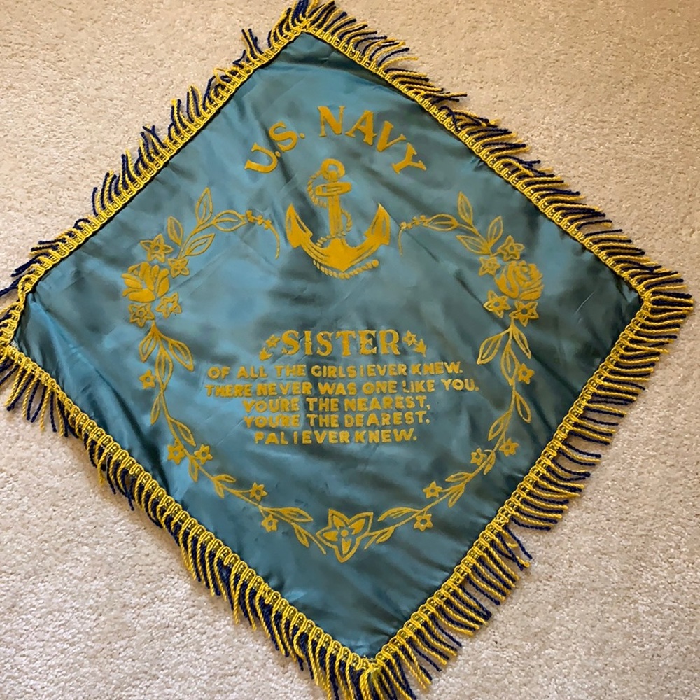 Vintage US Navy Sister pillow cover